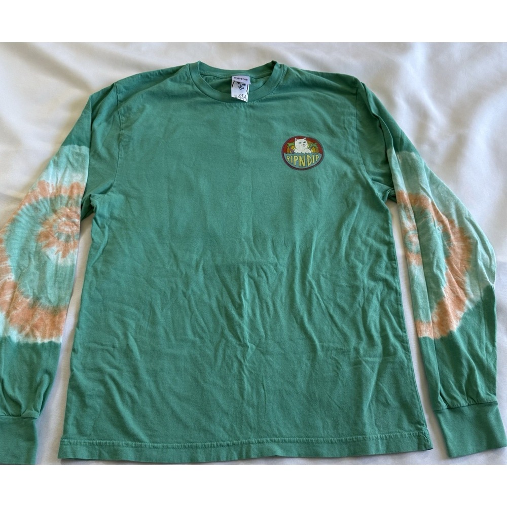 Ripndip T Shirt Women's Sz Large Long Sleeve Teal Cat